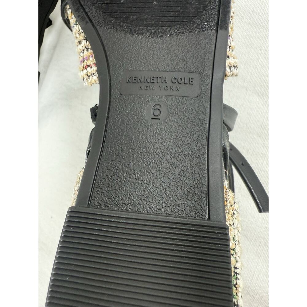 Kenneth Cole Mason d'Orsay Ankle Strap Flats Size 6 Black/Tweed - Picture 10 of 14